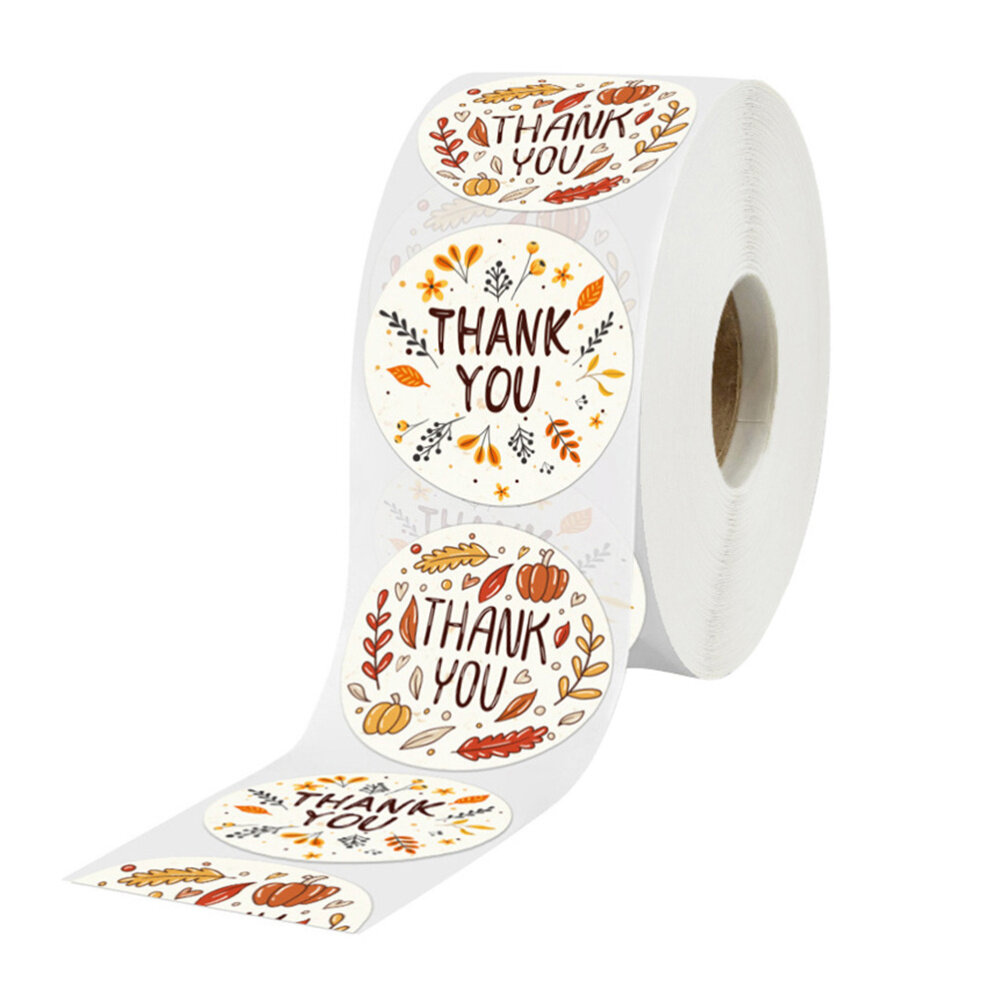 500Pcs/roll Thank You Labels Seal Sicker Decals for Gift Packaging Bags Mailers